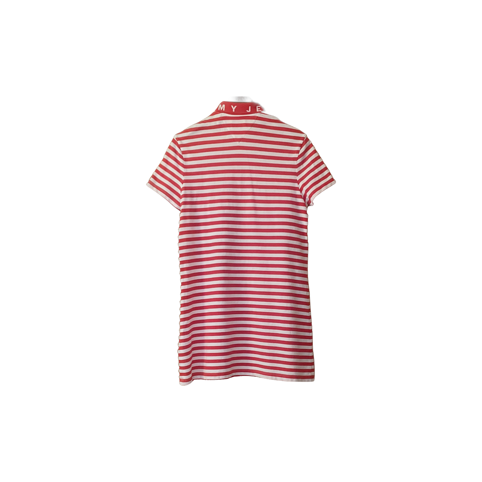 Robe polo Tommy Jeans rayée rouge et blanc taille S - vue de dos