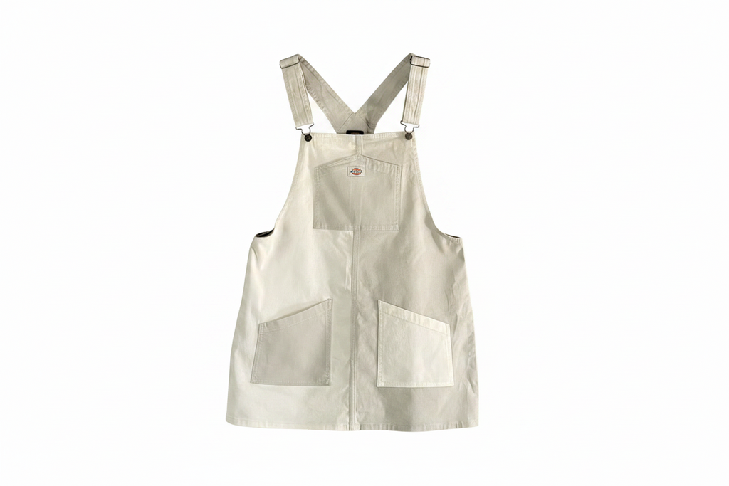 Robe salopette Dickies bicolore vintage taille L – gris clair et blanc – Epok Label