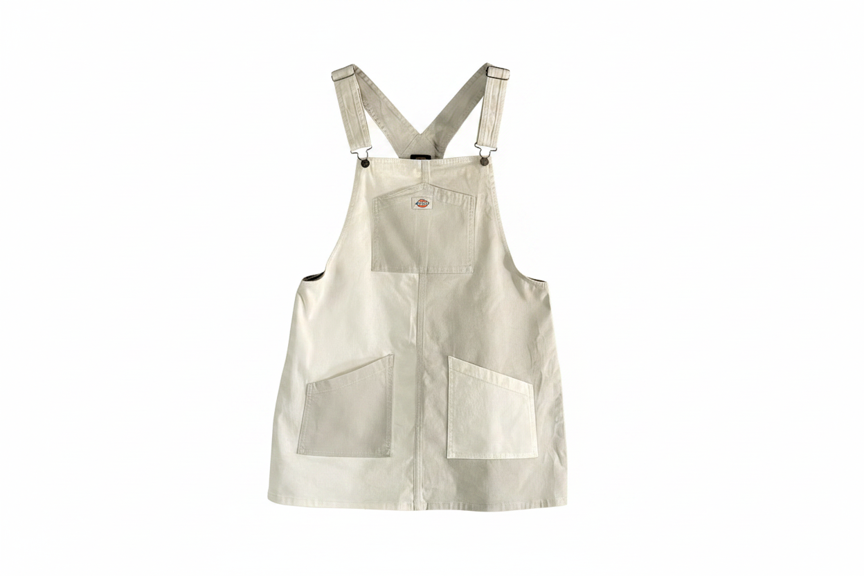 Robe salopette Dickies bicolore vintage taille L – gris clair et blanc – Epok Label