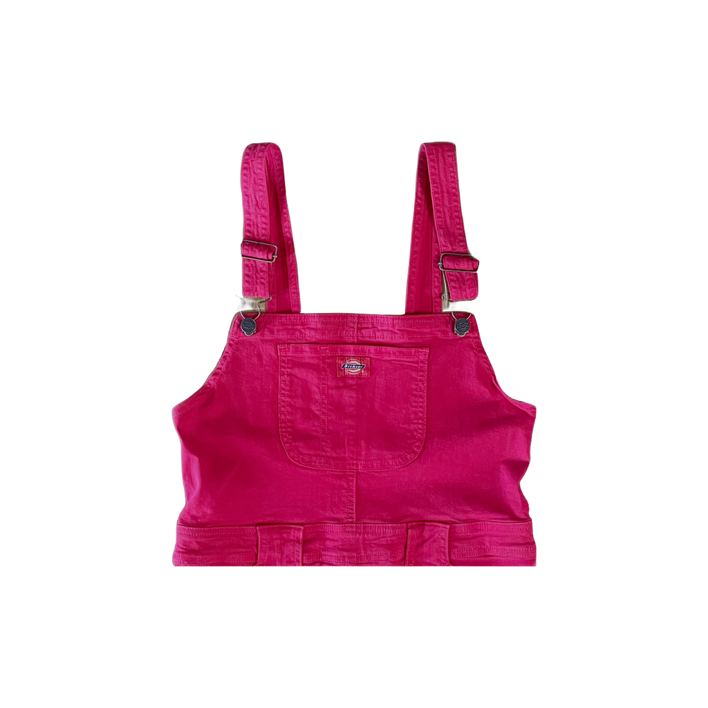 Robe salopette Dickies rouge détail poches avant fermeture zip - Epok Label