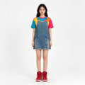 Robe salopette Obey M – sur mannequin vue de face, denim vintage streetwear