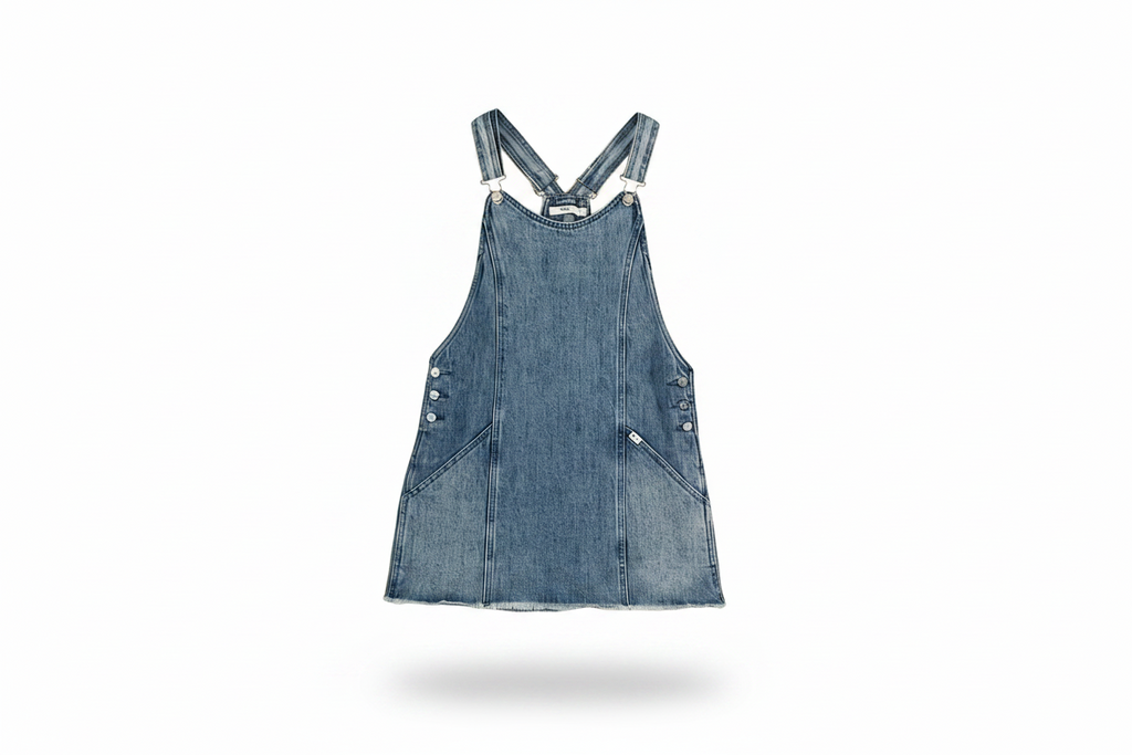 Robe salopette denim Obey S – détail coupe et poches workwear, seconde main état impeccable