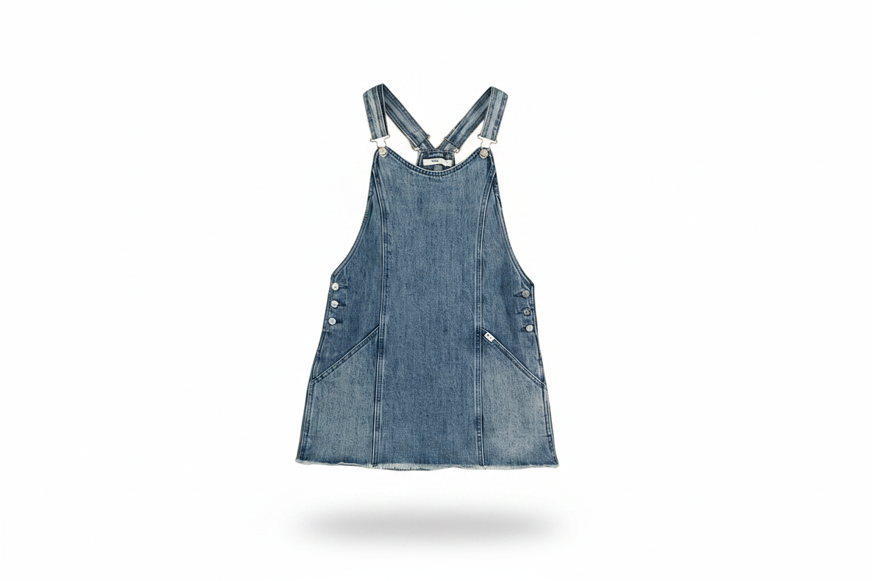 Robe salopette denim Obey S – détail coupe et poches workwear, seconde main état impeccable