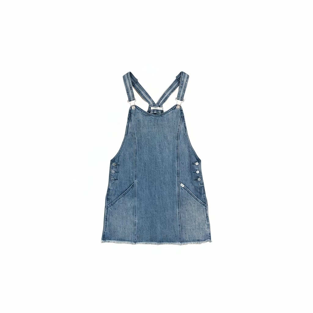 Robe salopette en denim Obey taille M – vue avant, bretelles ajustables, vintage streetwear