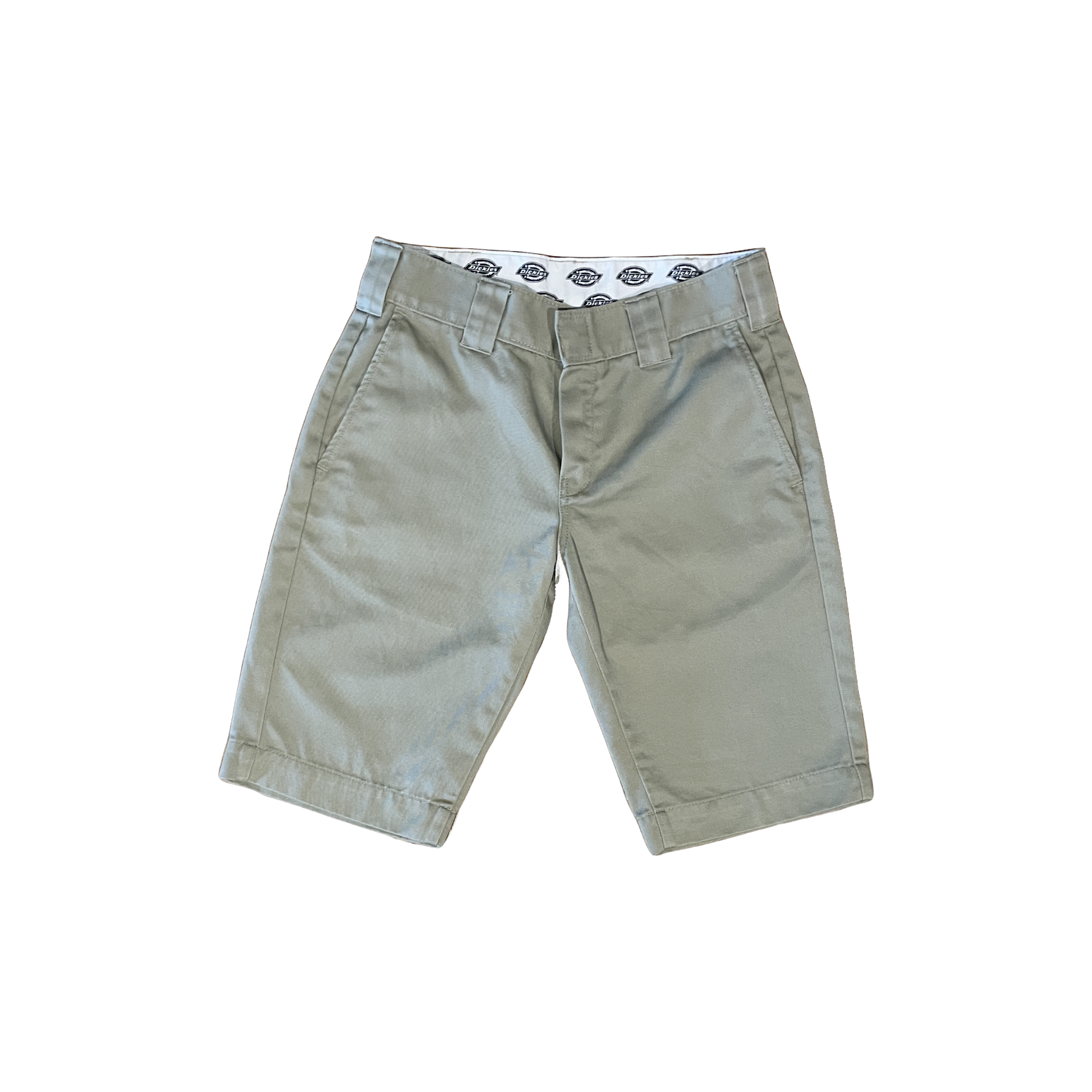 Short Dickies beige W28 – vue de face porté, plan rapproché