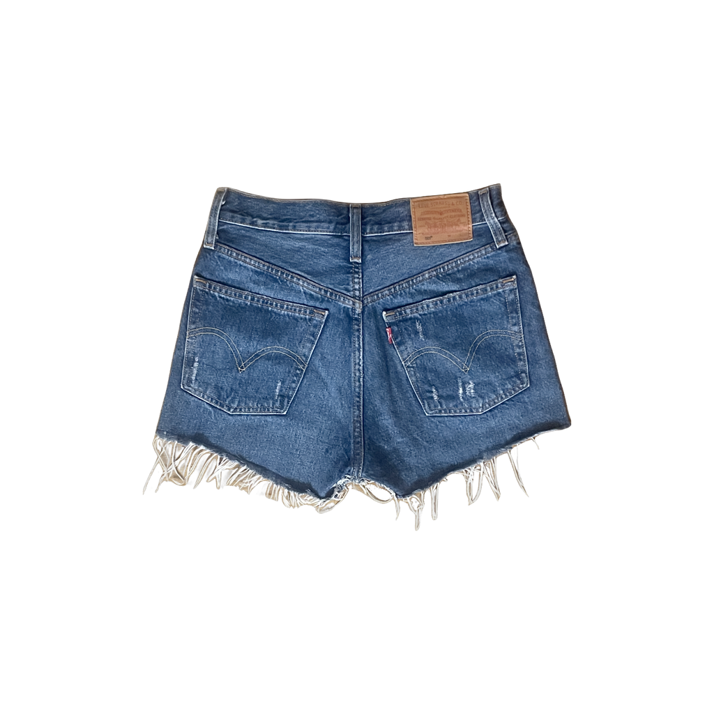 Short Levi's 501 501 coupe droite taille haute bleu foncé W24 dos
