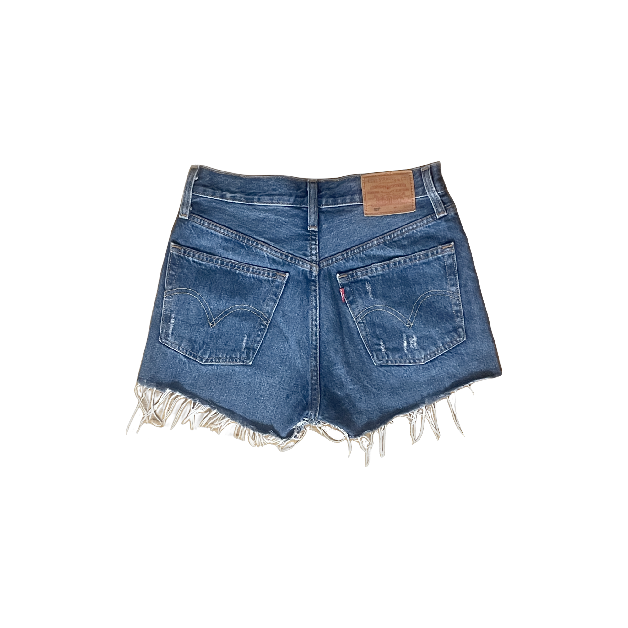 Short Levi's 501 501 coupe droite taille haute bleu foncé W24 dos