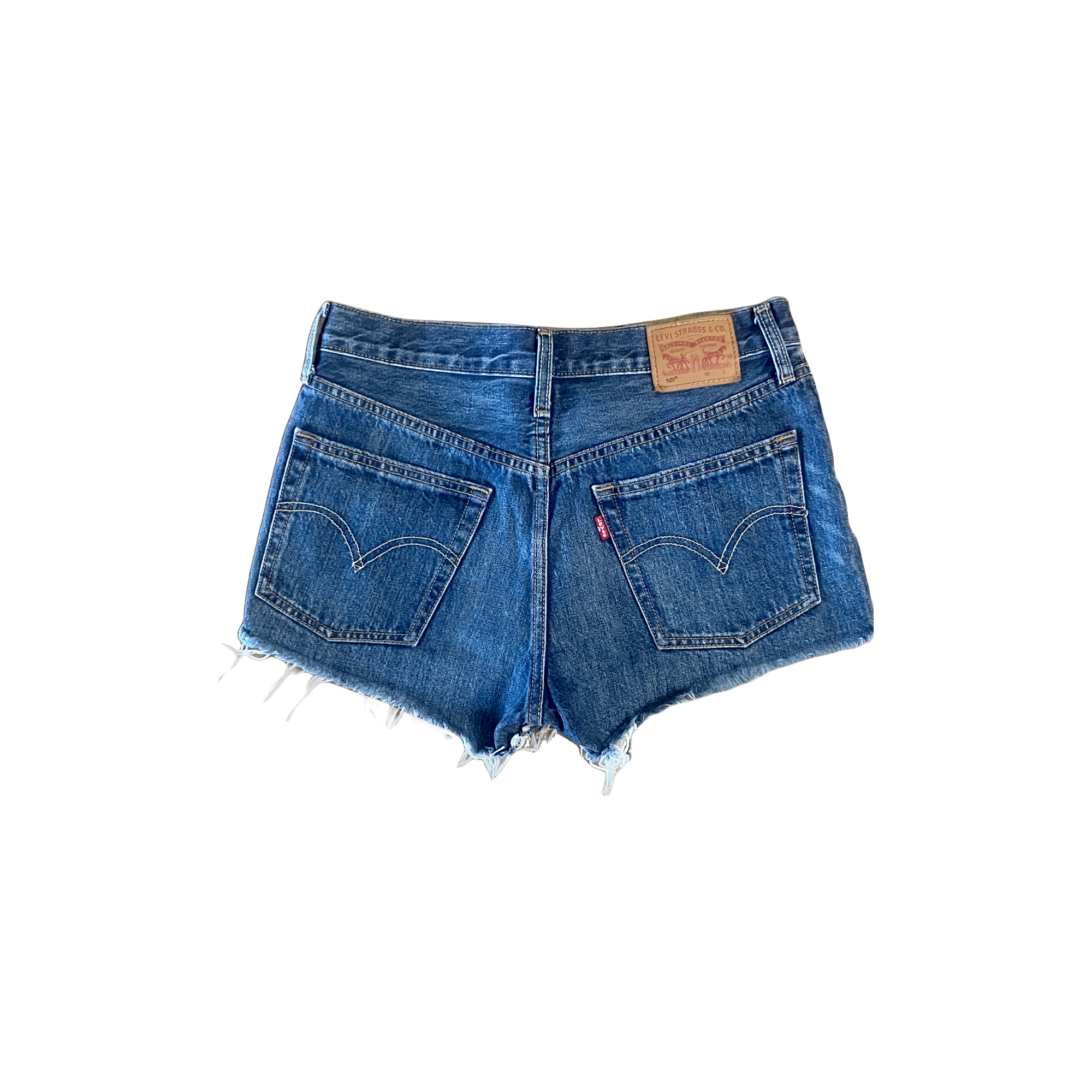Short Levi's 501 denim foncé W26 vue de dos neuf vintage - Epok Label