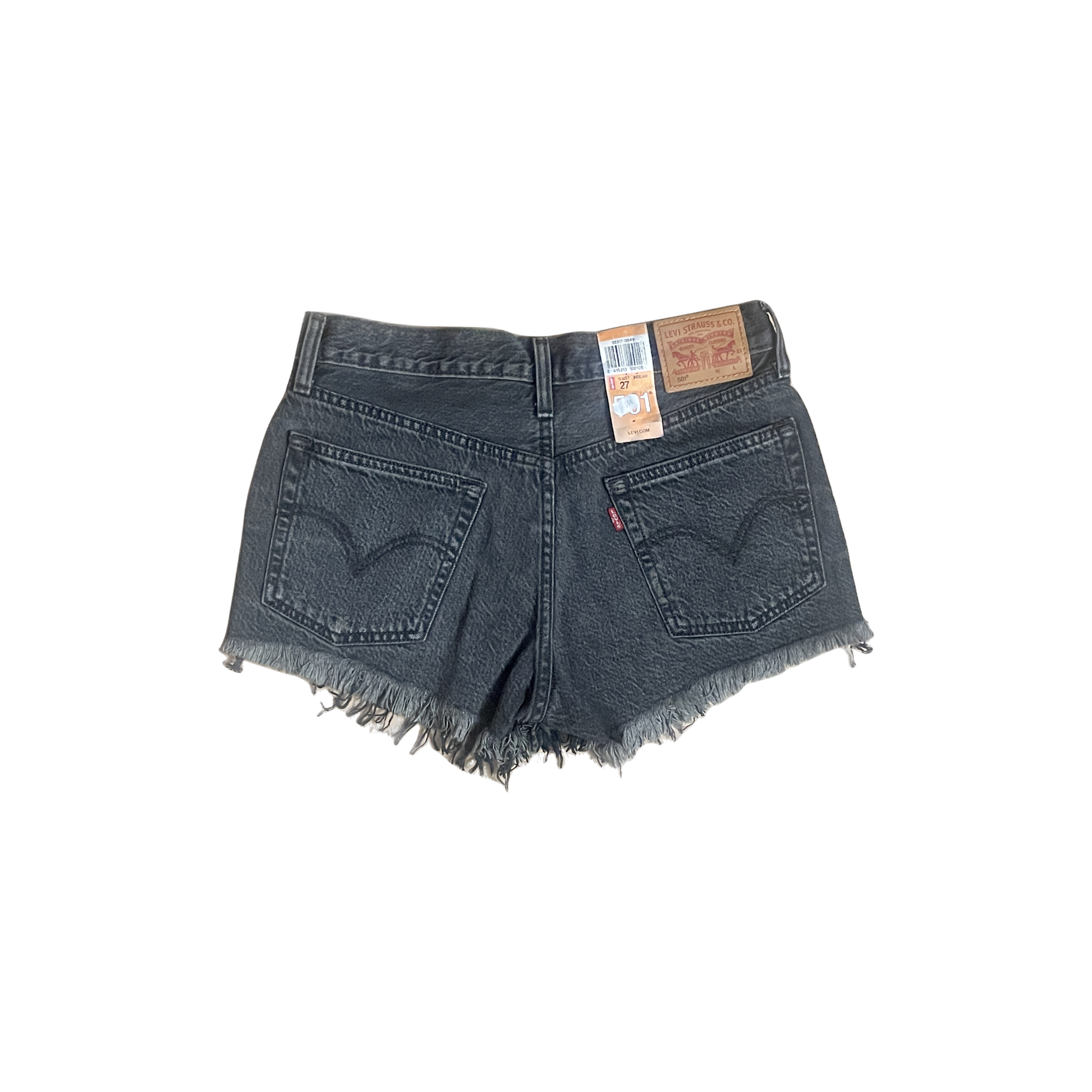 Short Levi's 501 gris charbon W27 coupe droite taille haute dos