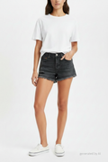 Short Levi's 501 gris charbon W27 coupe droite taille haute mannequin