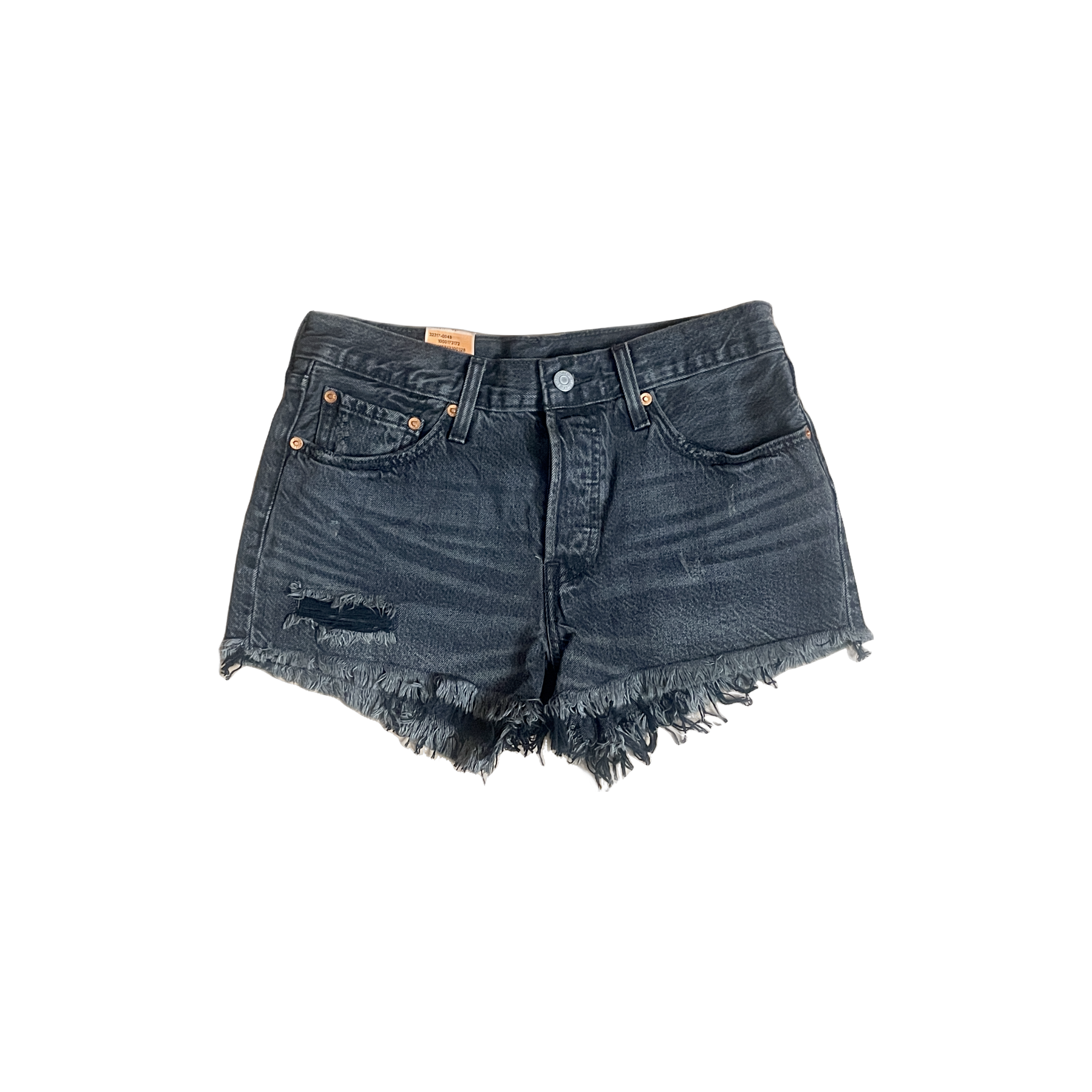 Short Levi's 501 gris charbon W27 neuf effet usé franges brutes