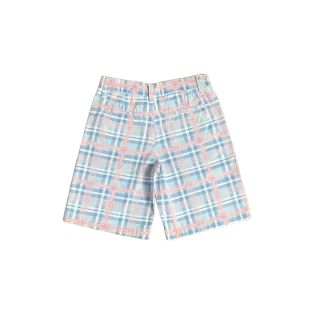 Short Phat Farm carreaux bleu rose blanc W30 verso — hip-hop seconde main vintage — Epok Label