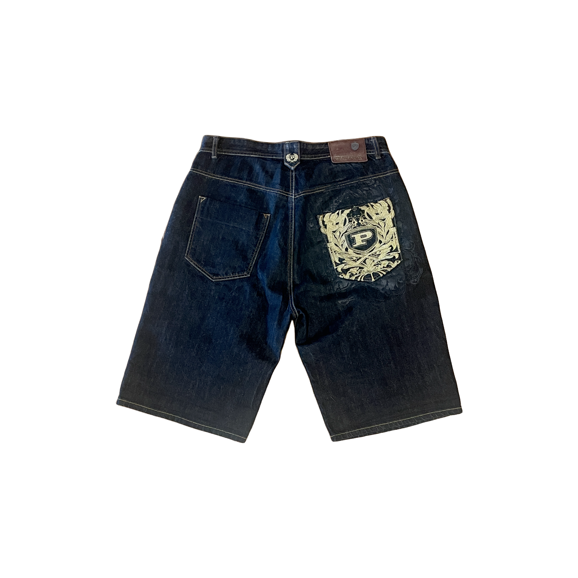 Short baggy Phat Farm denim indigo vue de dos - Epok Label