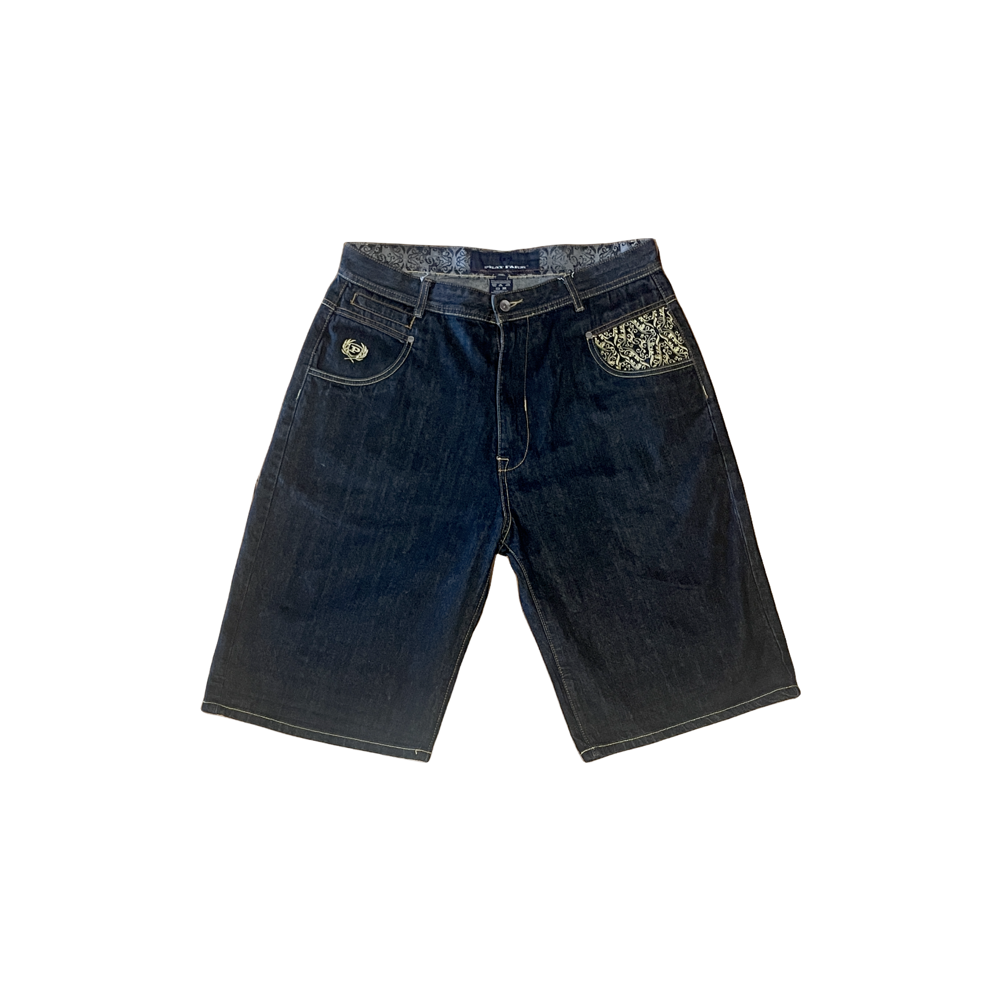 Short baggy Phat Farm denim indigo vue de face - Epok Label
