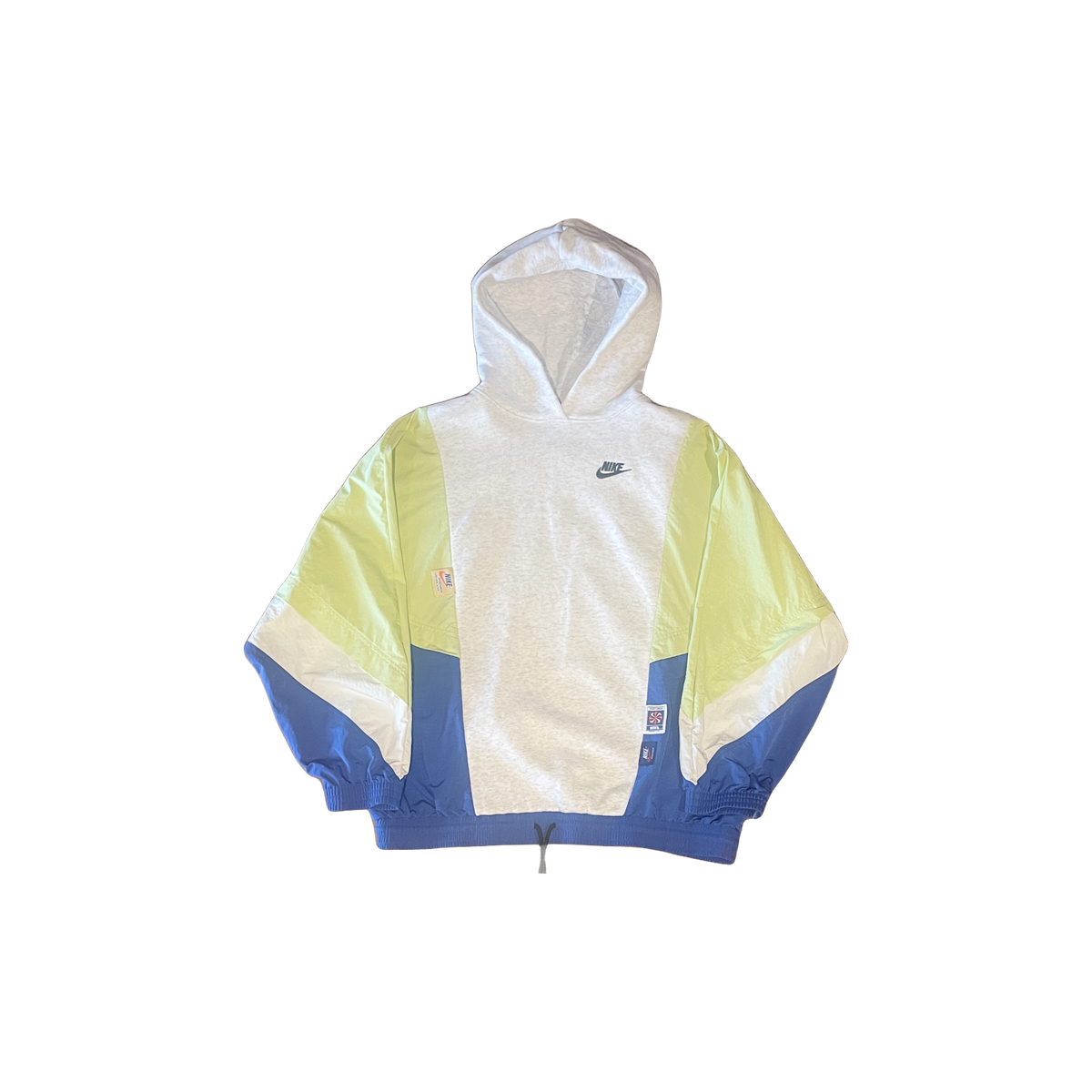 Sweat Nike hybride colorblock blanc jaune bleu (S) - vue de face - seconde main | Epok Label