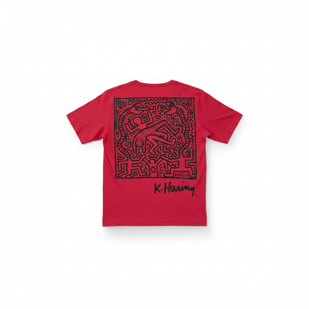 T-shirt Etudes Studio x Keith Haring rouge unisexe dos seconde main XS — Epok Label