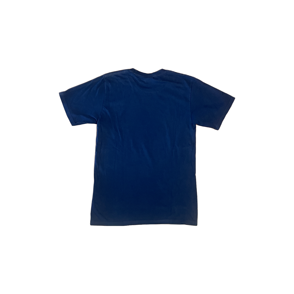 T-shirt Stüssy World Tour bleu marine S verso — logo 5 villes NYC LA Tokyo Londres Paris — seconde main vintage — Epok Label