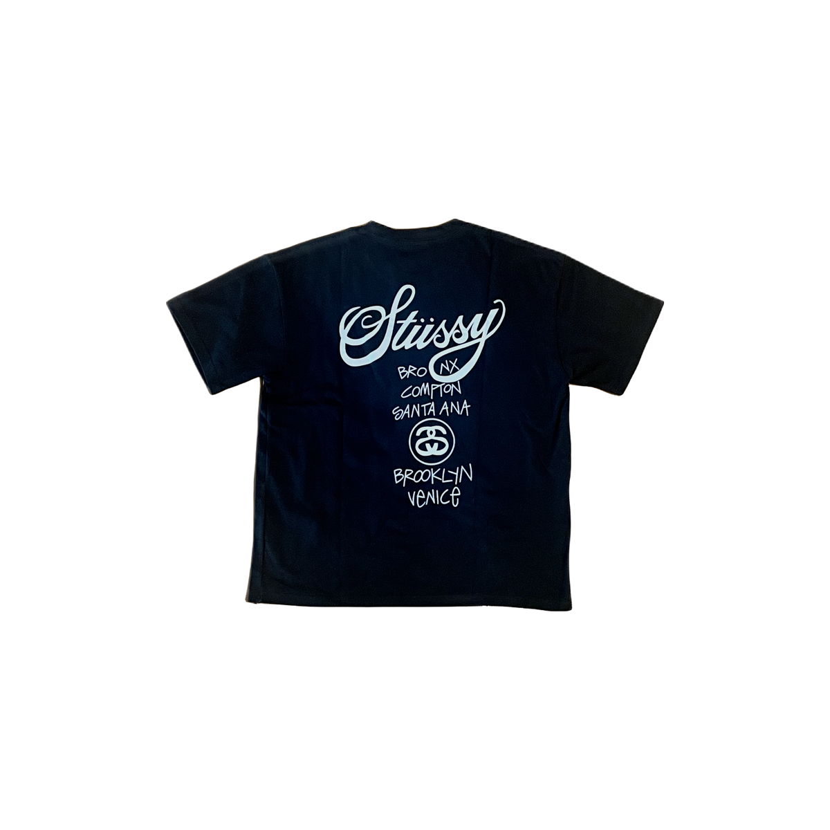 T-shirt Stüssy World Tour vintage noir S -  vue de dos- Epok Label