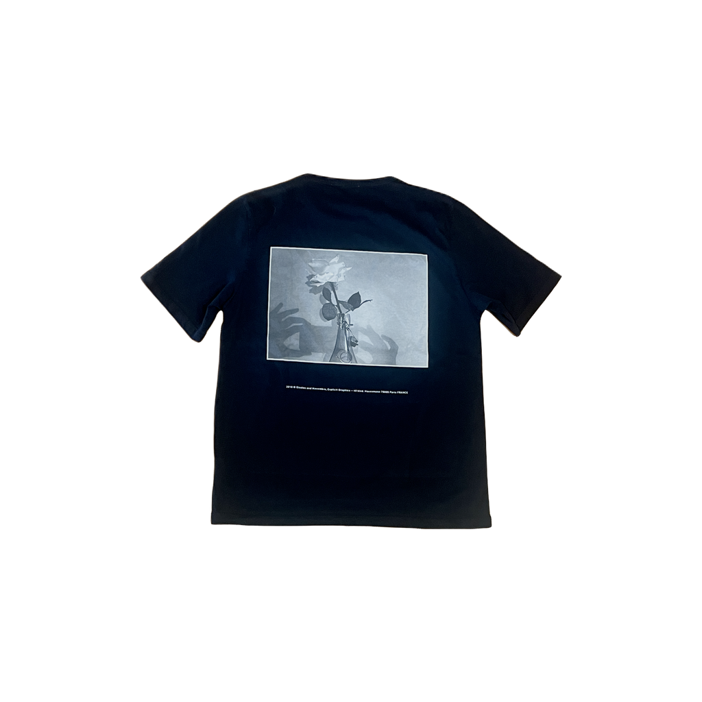 T-shirt Études Studio November Rain noir S/M verso — imprimé poétique — seconde main vintage — Epok Label