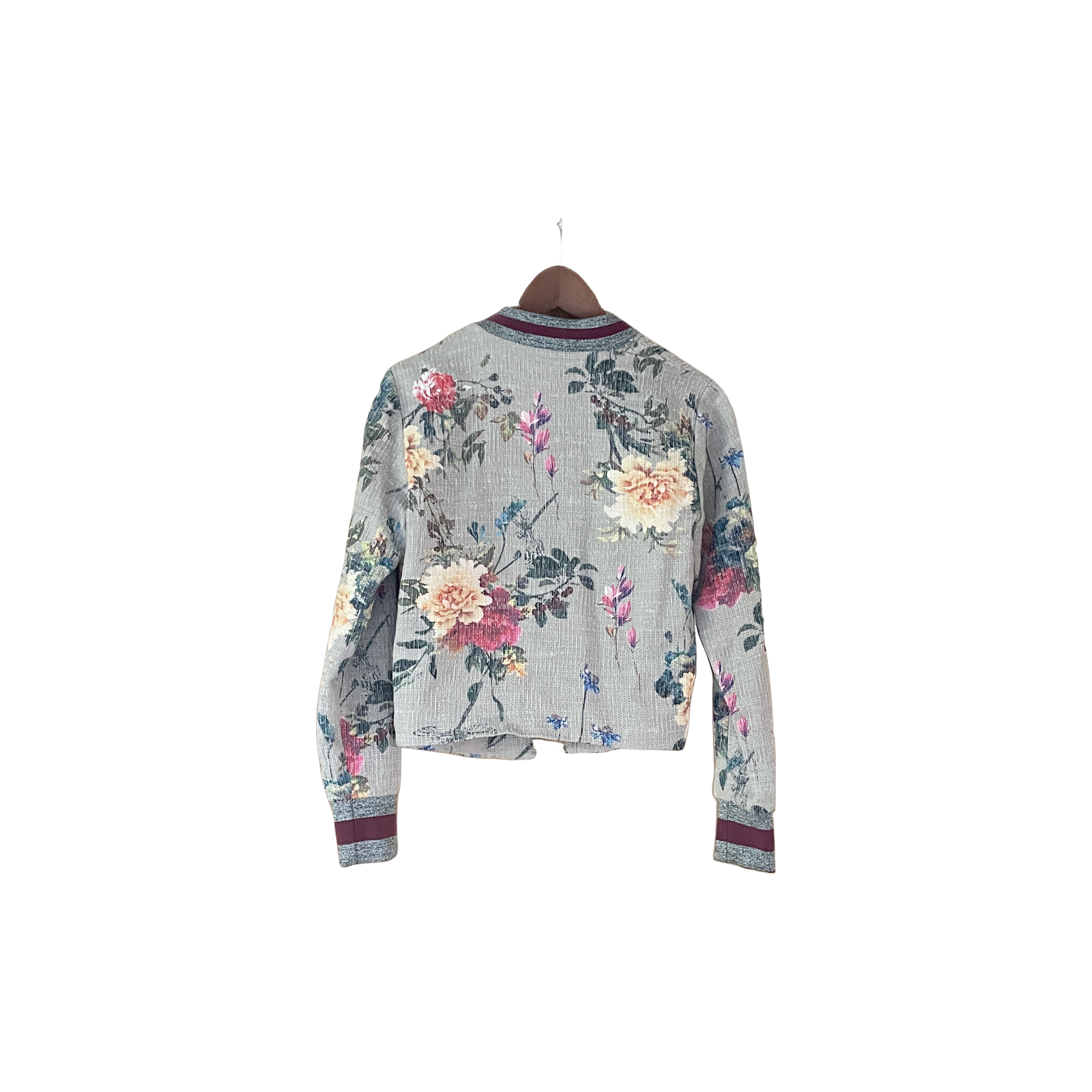 Veste Only florale grise et verte - vue de dos