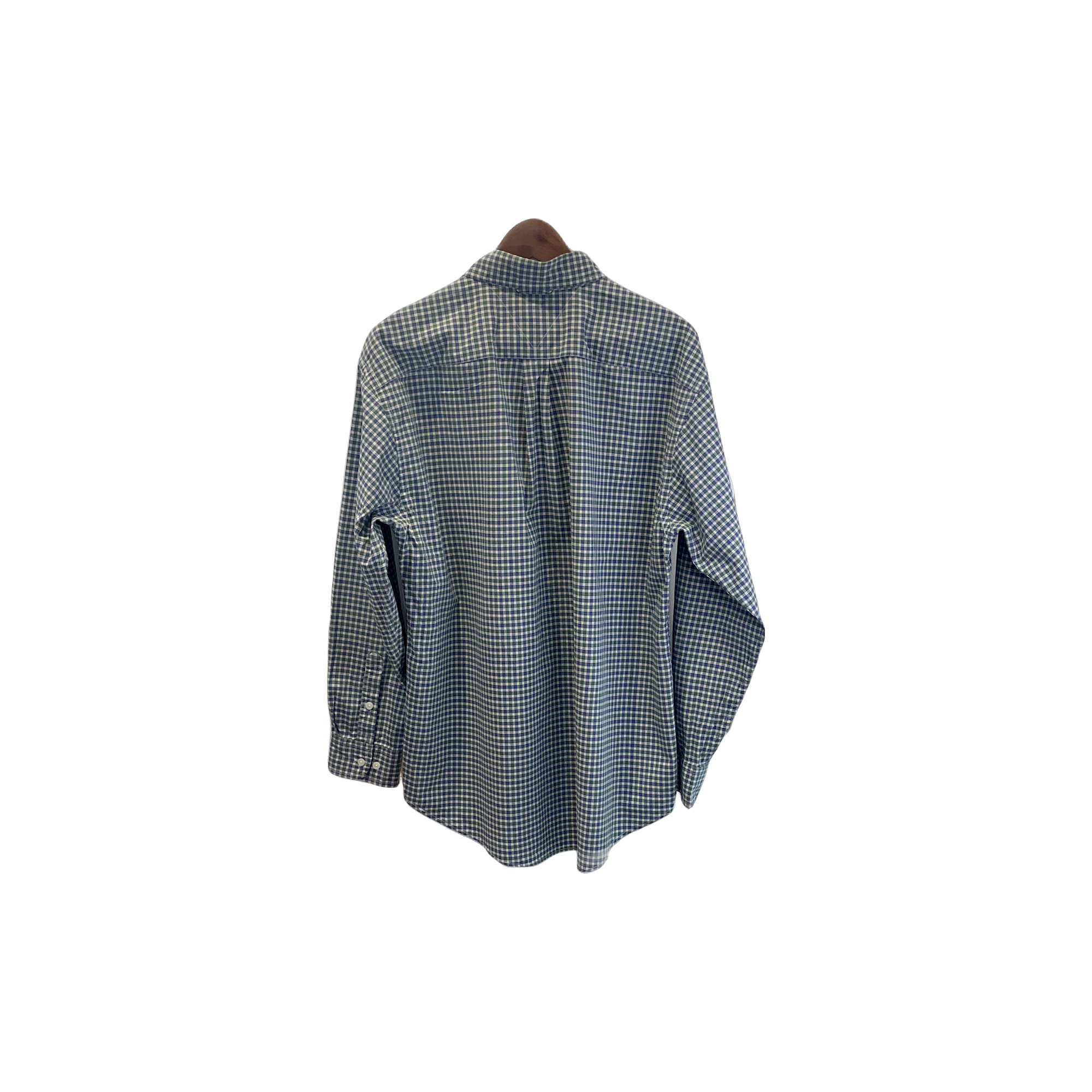 Chemise Tommy Hilfiger à carreaux blanc et bleu - vue de dos