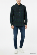 Chemise Tommy Hilfiger carreaux vert/noir - mention corrigée