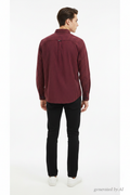 Chemise Tommy Jeans bordeaux carreaux - vue de dos