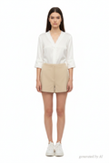 Combi-short blanc/beige - short - vue de face
