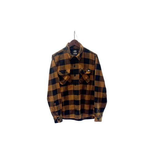 Chemise Dickies à carreaux noir et marron - vue de face