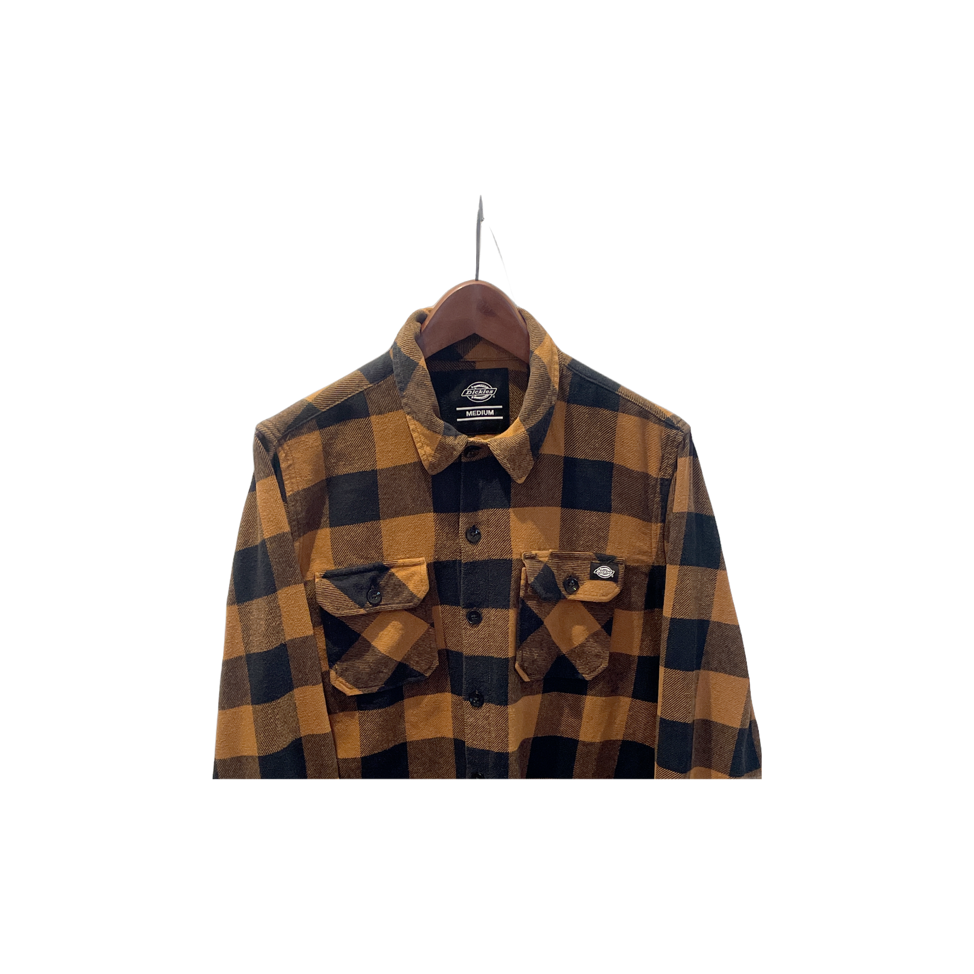 Chemise Dickies à carreaux noir et marron - détail