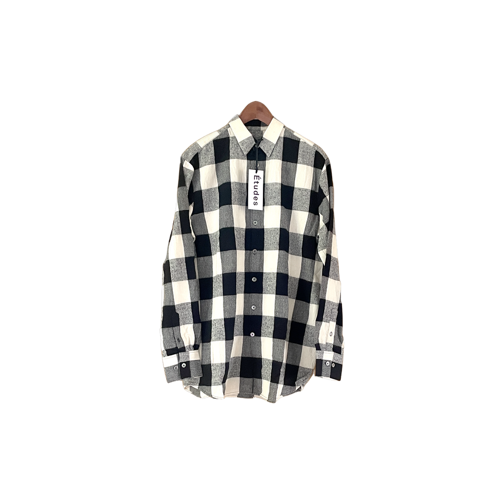 Chemise Etudes Studio à carreaux blanc et noir - vue de face