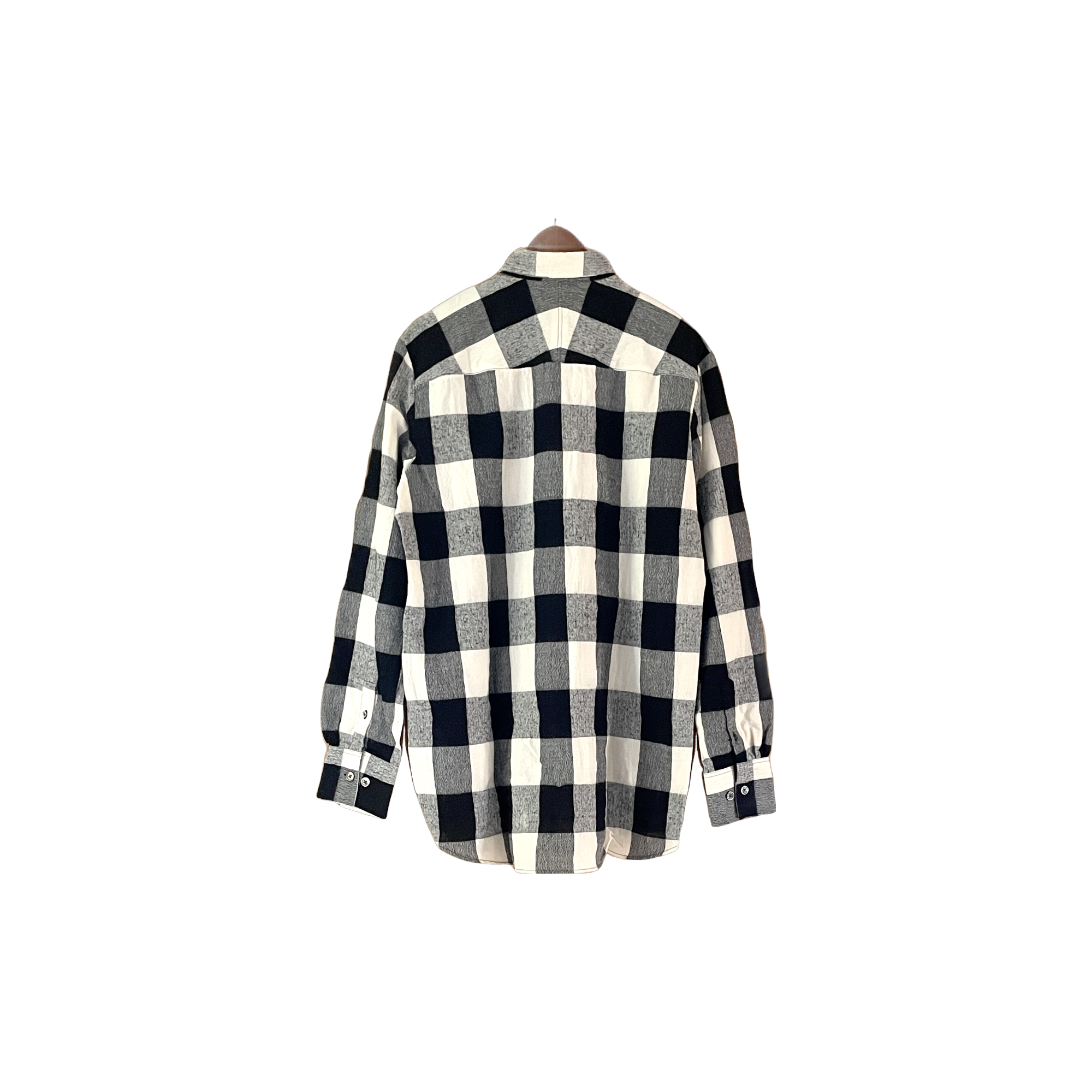 Chemise Etudes Studio à carreaux blanc et noir - vue de dos