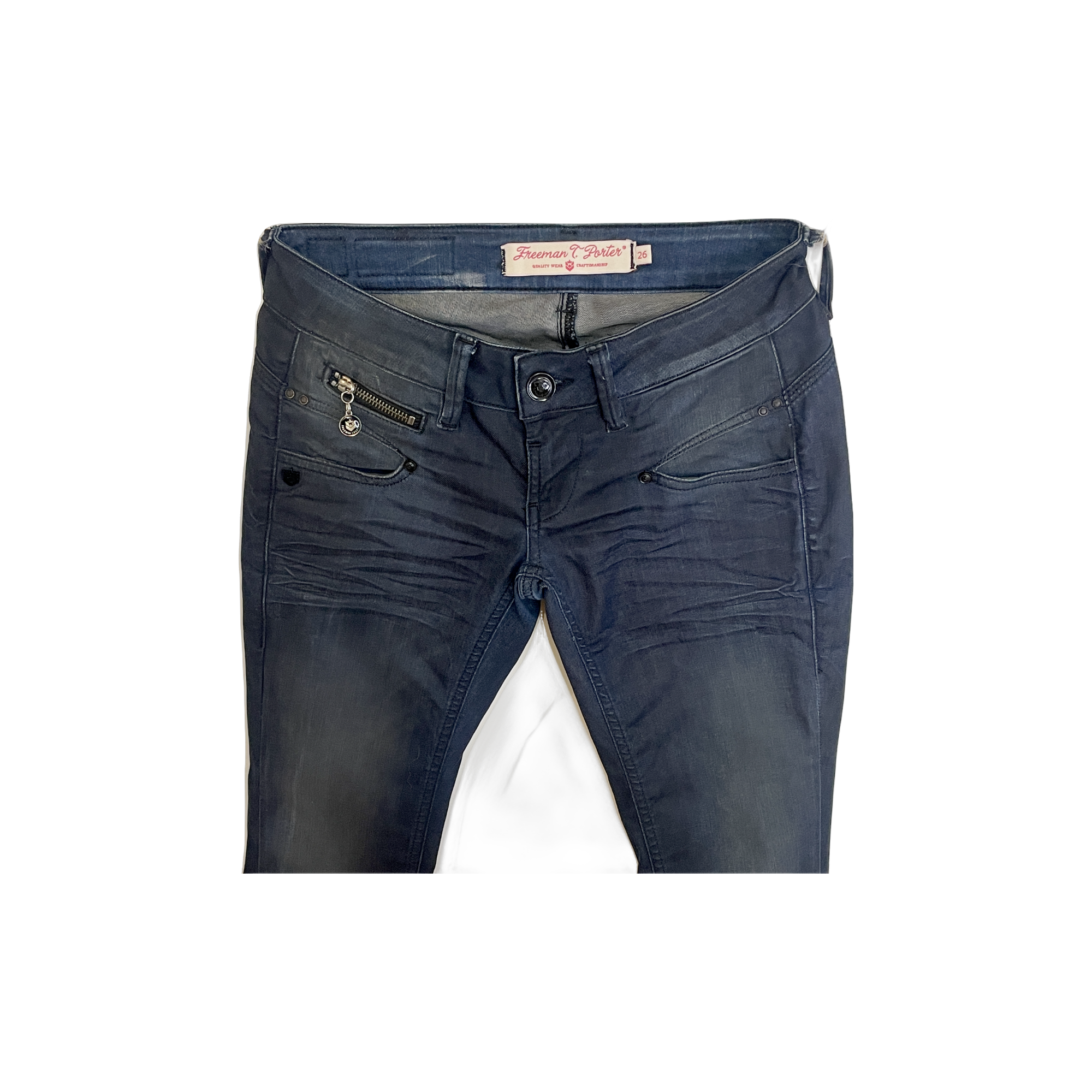 Jean Freeman T-Porter skinny bleu foncé (W26) - détail