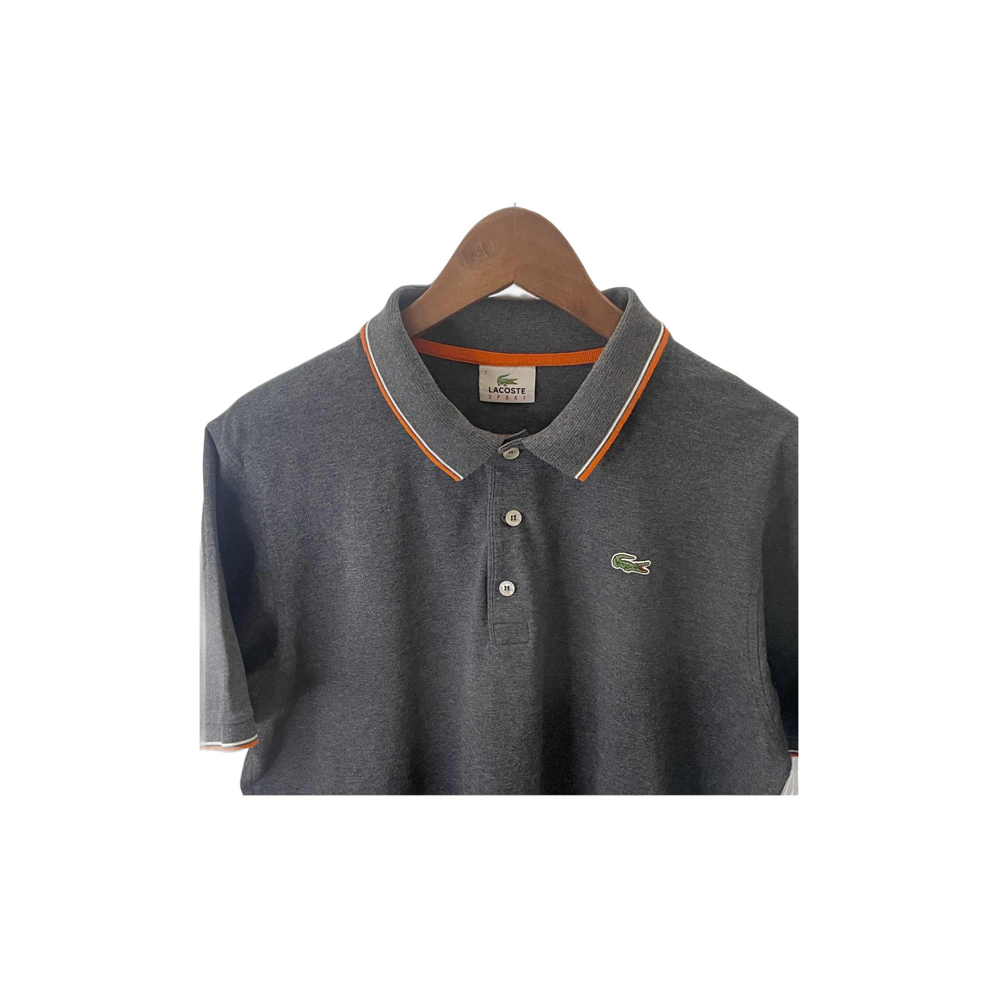 Polo Lacoste gris - détail