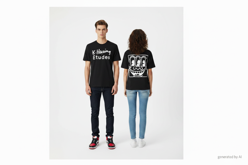 Homme face + Femme dos – T-shirt K.Haring Études