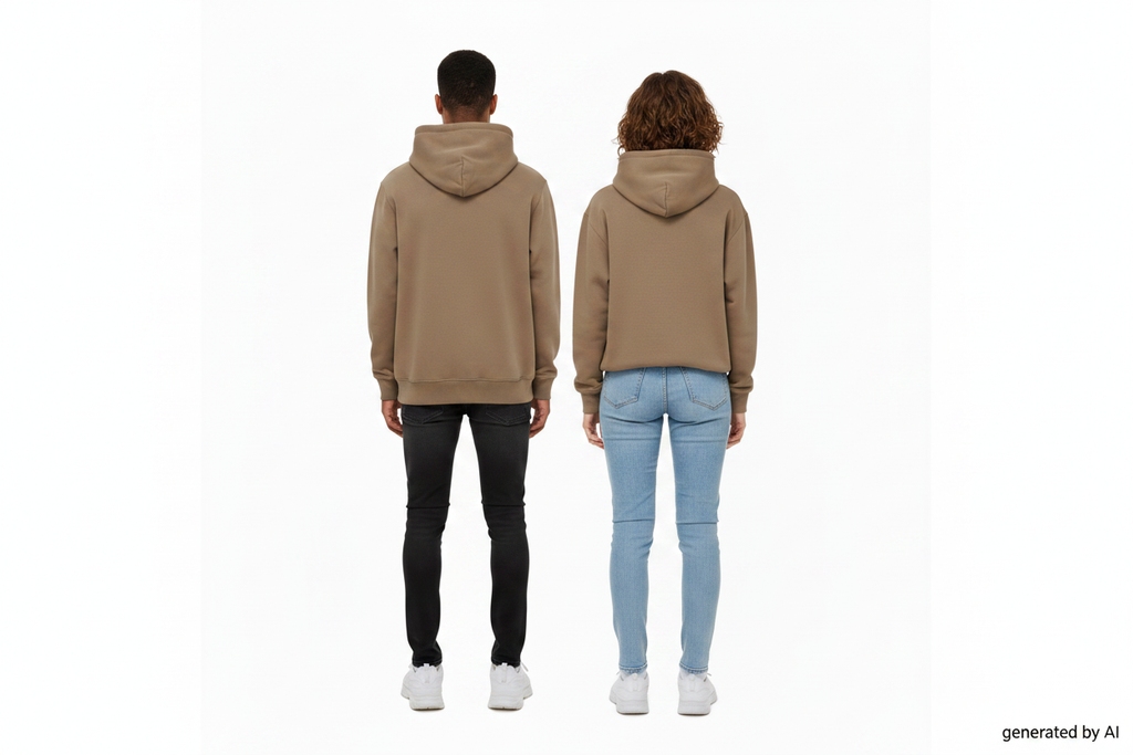Hoodie Études beige duo mannequin vue de dos