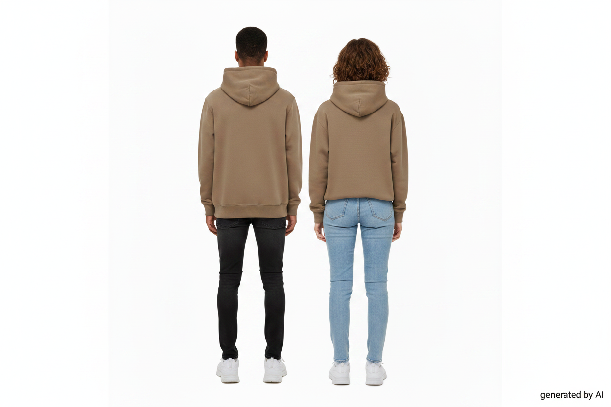 Hoodie Études beige duo mannequin vue de dos