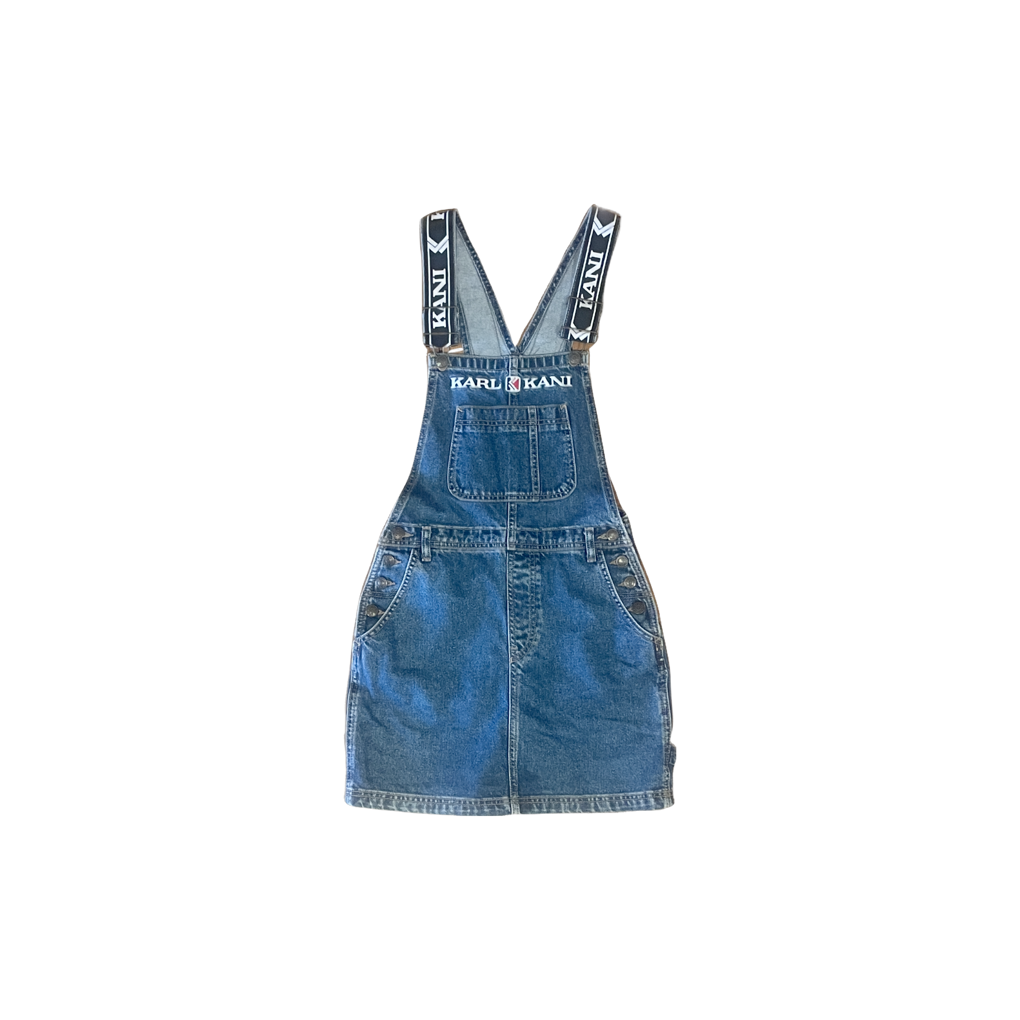 Robe salopette Karl Kani en jean - vue de face