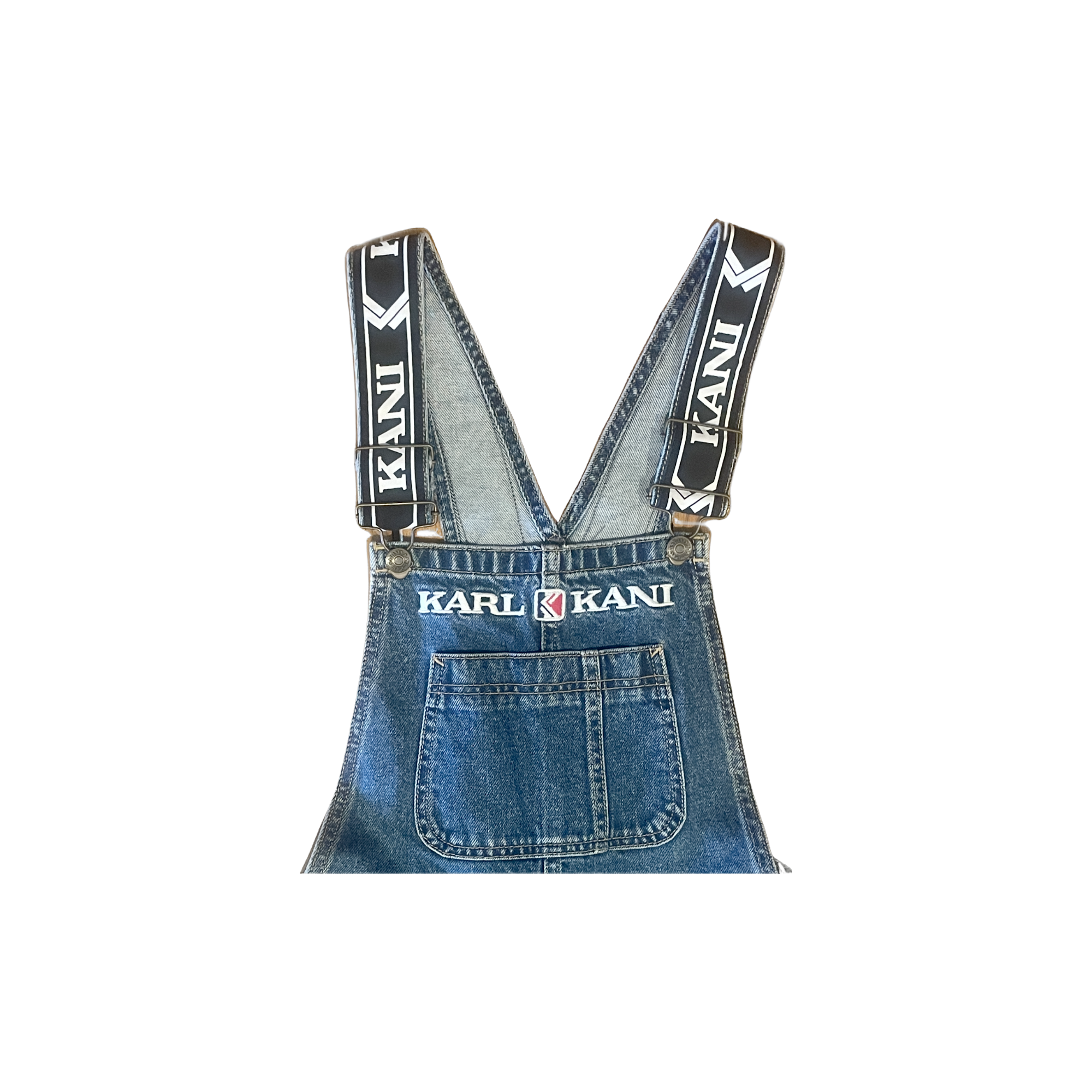 Robe salopette Karl Kani en jean - détail