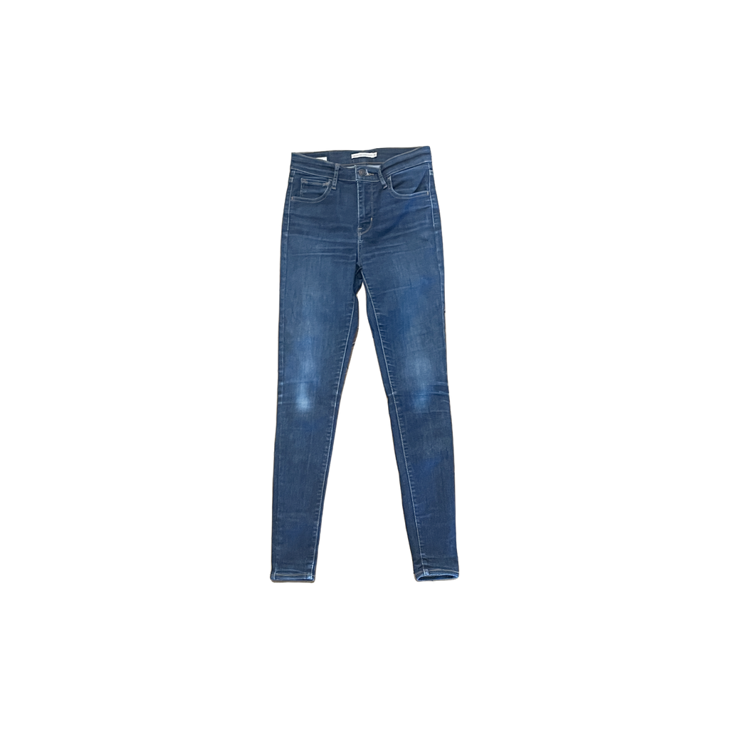 Jean Levi's 720 High Rise Super Skinny W25 L30 – vue face, denim bleu brut