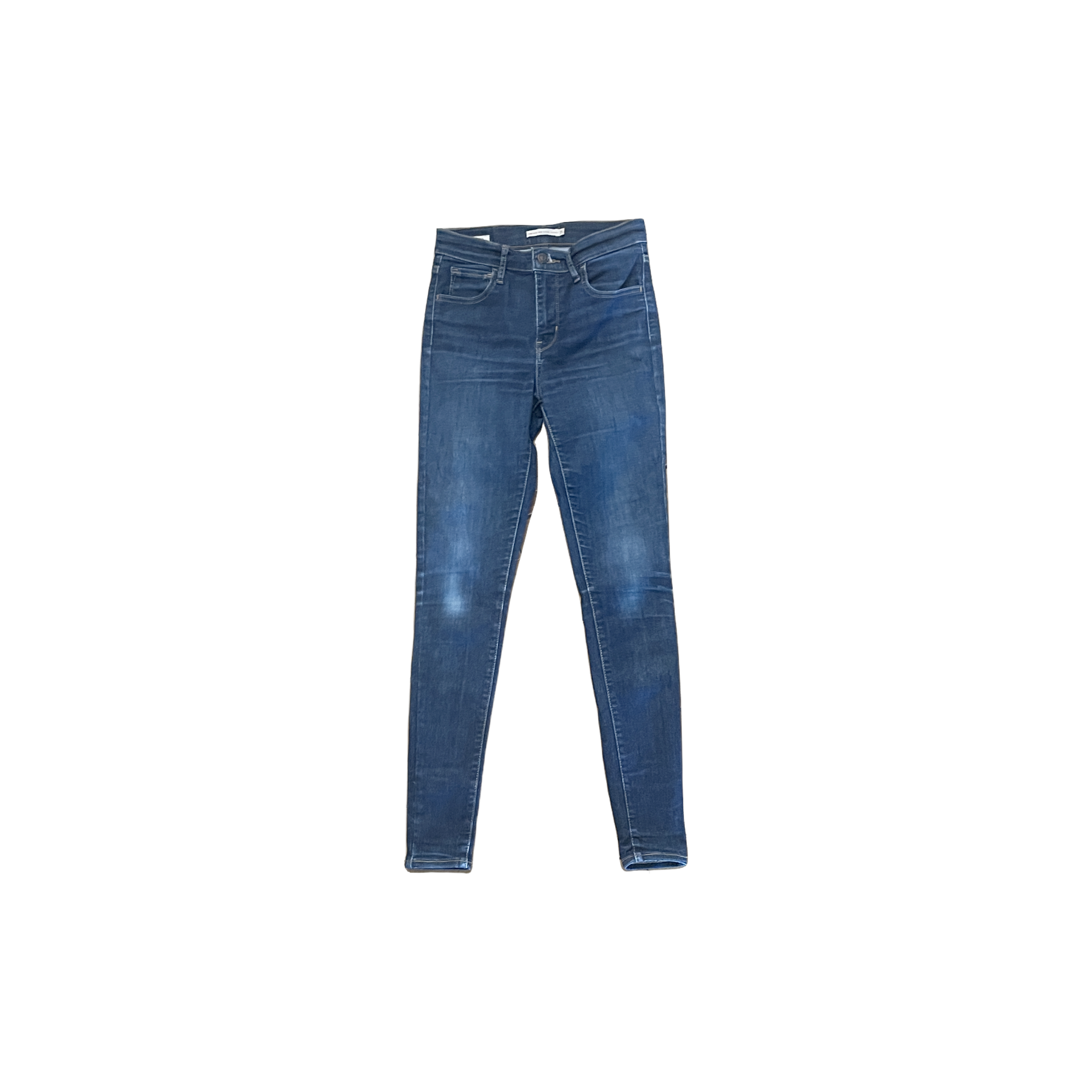 Jean Levi's 720 High Rise Super Skinny W25 L30 – vue face, denim bleu brut