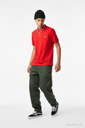 polo lacoste rouge vif vue de face sur mannequin Epok Label