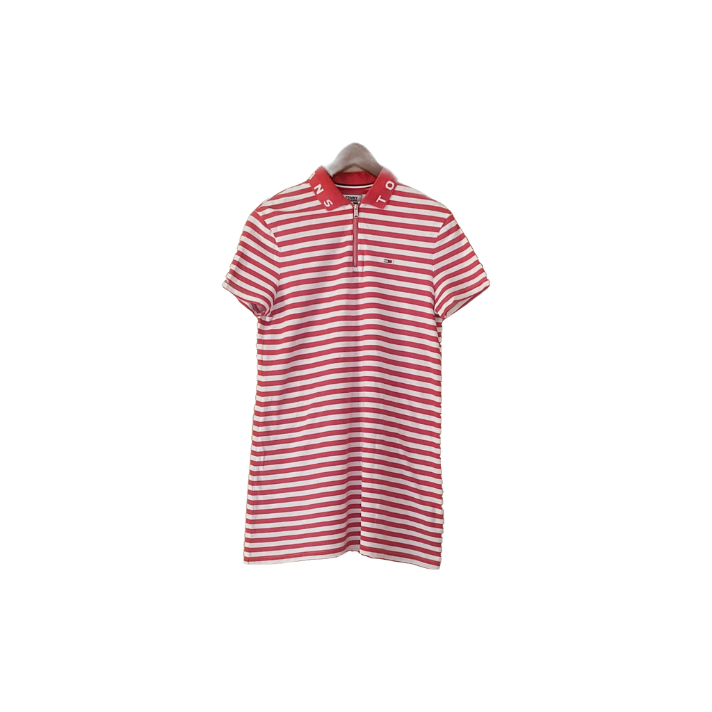 Robe polo Tommy Jeans rayée rouge & blanc (S) / Très bon état