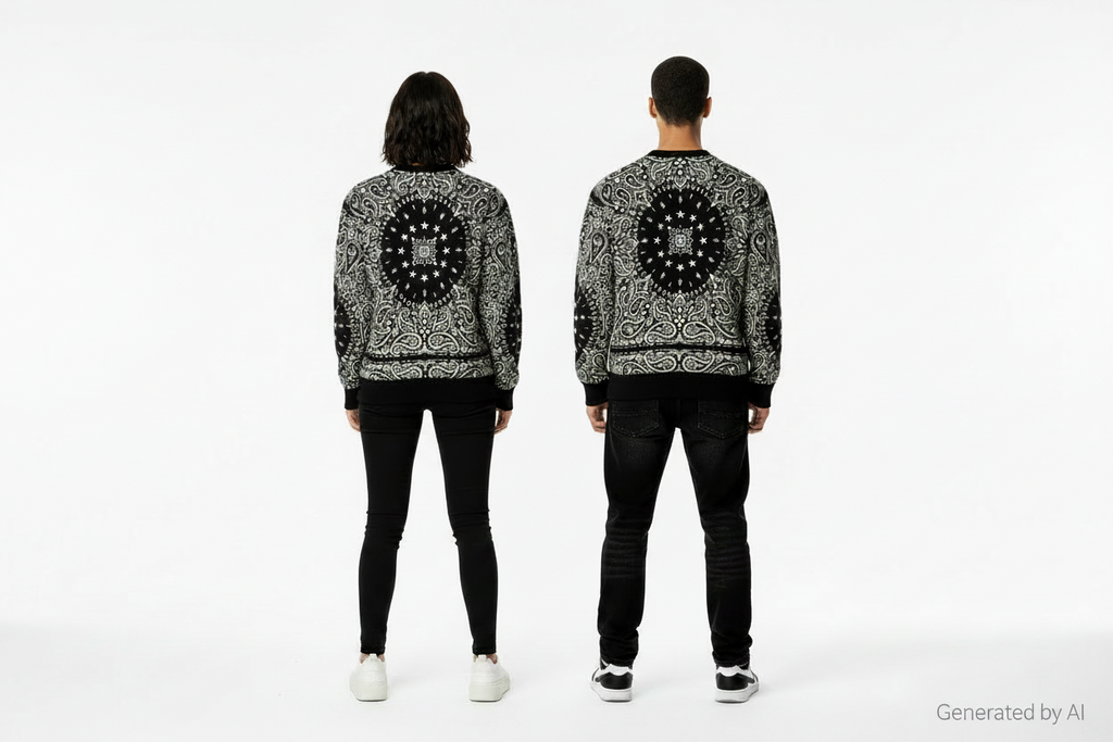 Sweat paisley – duo vue de dos