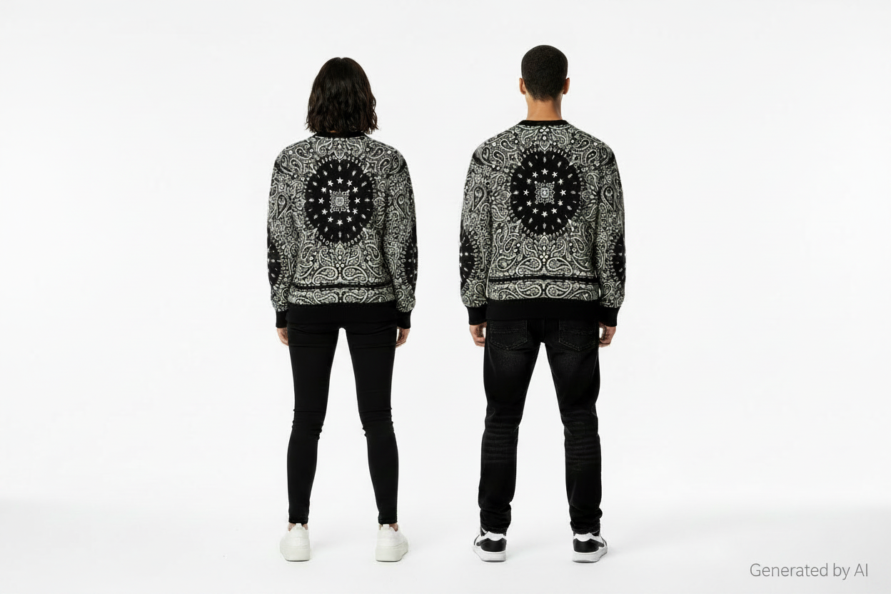 Sweat paisley – duo vue de dos