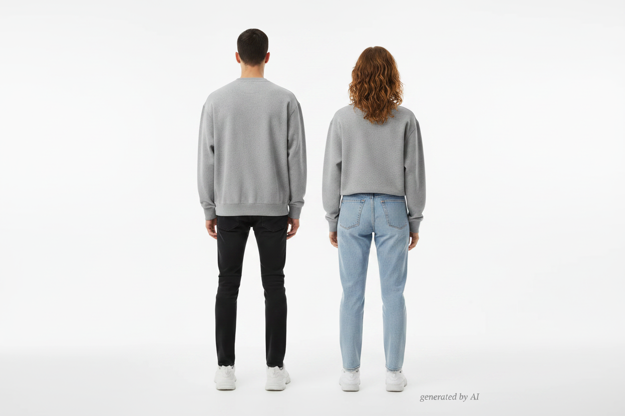 Sweat Études gris duo mannequin vue de dos