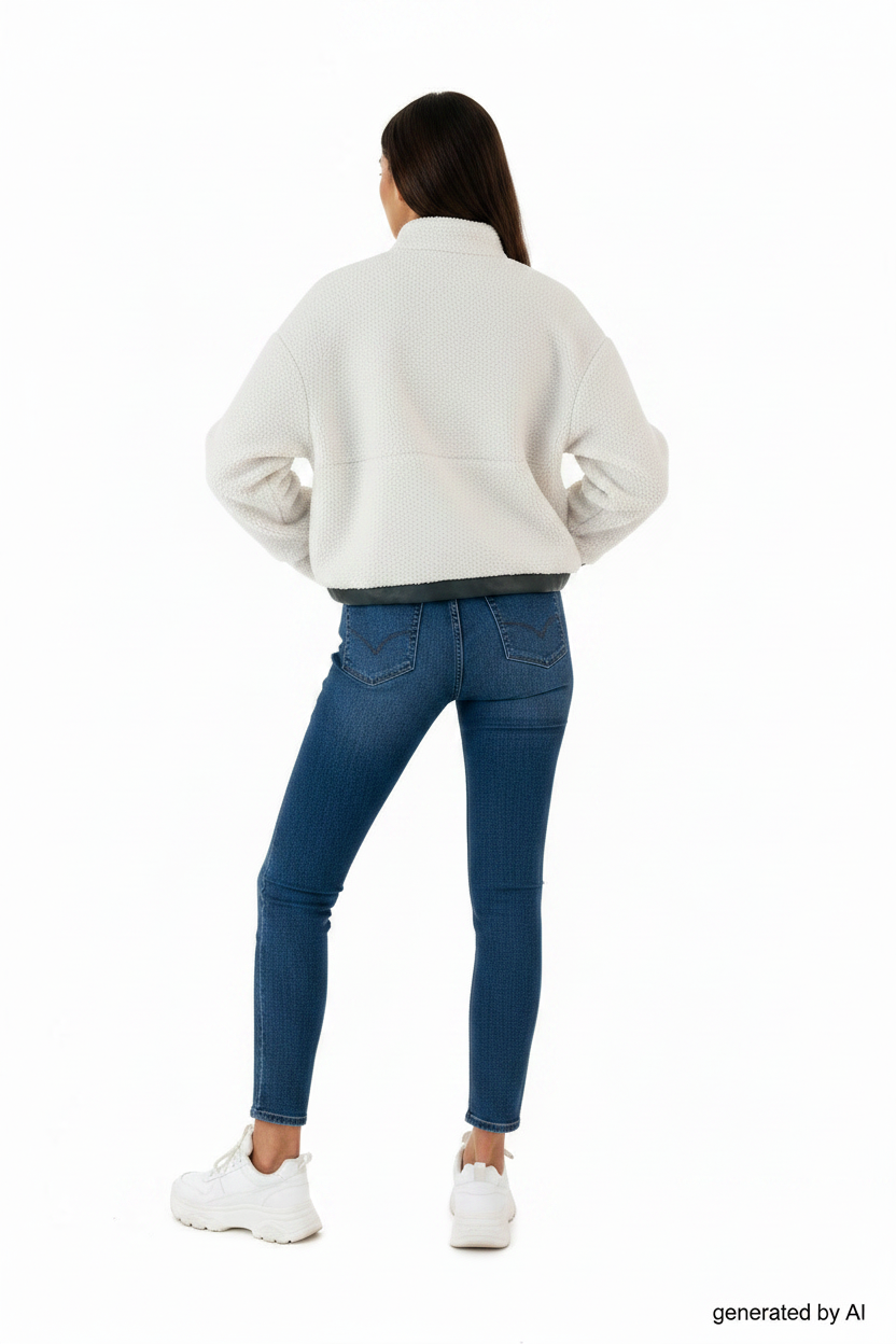 Veste sherpa blanche - vue de dos