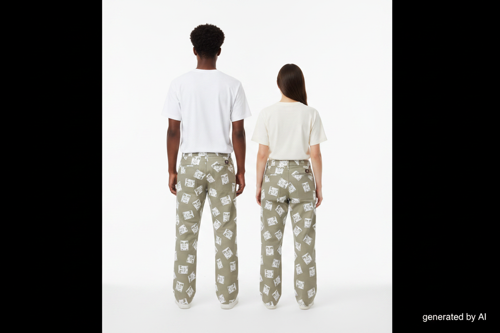 Vue de dos duo mannequin pantalon